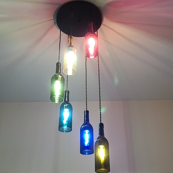 Handmade Glass Spiral Chandelier - Picture 2 of 8